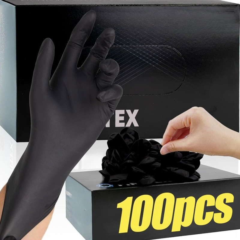 Zwarte wegwerphandschoenen uni - Latex Disposable Glove recensie en prijs