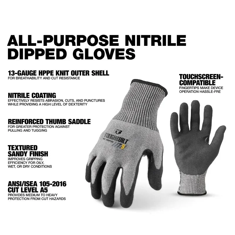 ToughBuilt TB-P2-112-5-L Nitri - Nitrile Mechanic Glove recensie en prijs